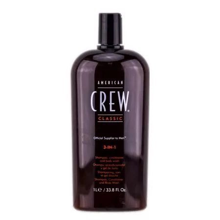 American Crew Classic, 3w1 szampon + odżywka + żel do kąpieli, 1000ml