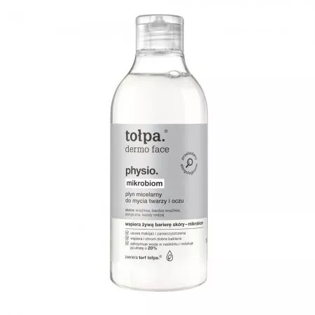 Tołpa Dermo Face Physio, mikrobiom płyn micelarny do mycia twarzy i oczu, 400ml