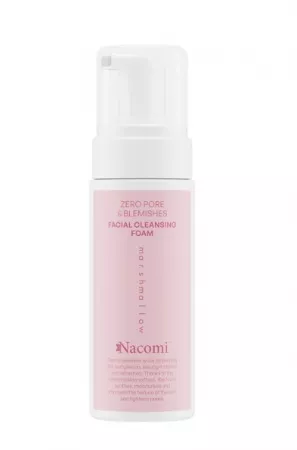 Nacomi Zero Pore & Blemishes, pianka oczyszczająca do twarzy, marshmallow, 150 ml