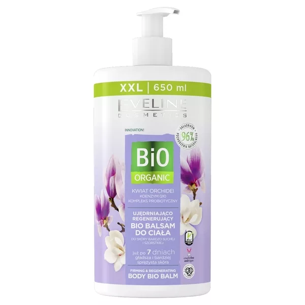 Eveline Cosmetics Bio Organic, Ujędrniająco-regenujący bio balsam do ciała, Orchidea, 650ml