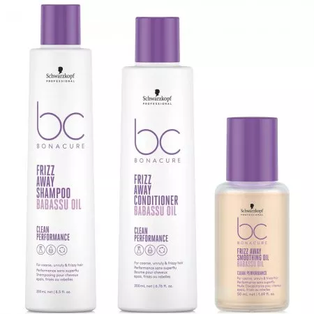 Schwarzkopf BC Frizz Away, zestaw wygładzający, szampon 250ml + odżywka 200ml + olejek 50ml