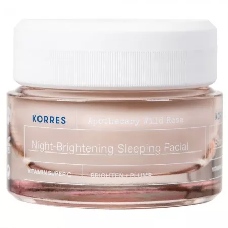 Korres Korres Apothecary Wild Rose rozjaśniający krem na noc z olejkiem z dzikiej róży 40ml