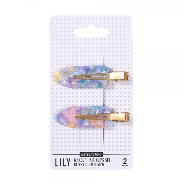 Sister Young Lily klipsy do włosów do makijażu Pink Blue 2szt