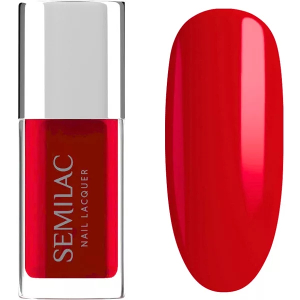 Semilac, klasyczny lakier do paznokci, 120 Neon Red, 9ml