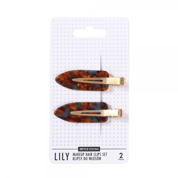 Sister Young Lily klipsy do włosów do makijażu Blue Coffee 2szt