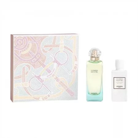 Hermes Un Jardin Sur Le Nil zestaw woda toaletowa spray 100ml + balsam do ciała 80ml (U)