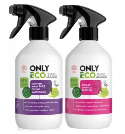 OnlyEco, zestaw do sprzątania kuchni: spray do mycia kuchni + pianka do trudnych zabrudzeń
