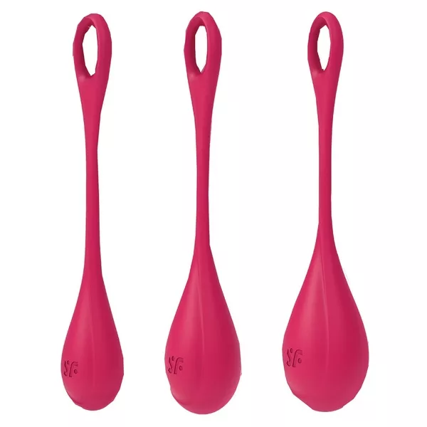 Satisfyer Yoni Power 1 zestaw kulek do treningu mięśni Kegla Red