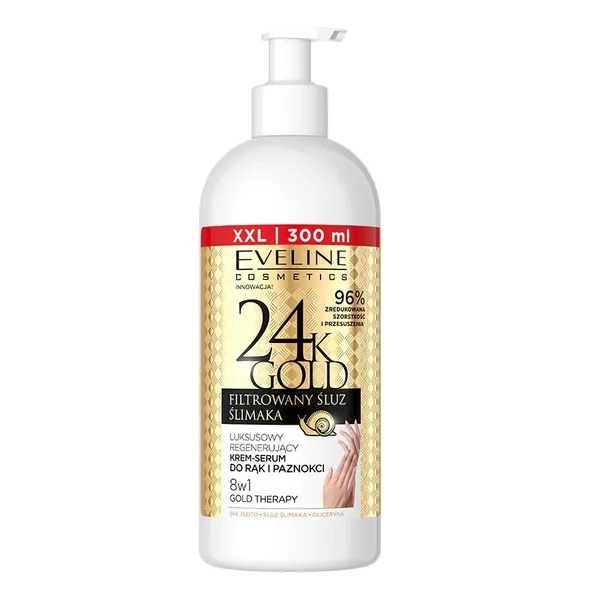 Eveline Cosmetics 24K Gold luksusowy regenerujący krem-serum do rąk 300ml
