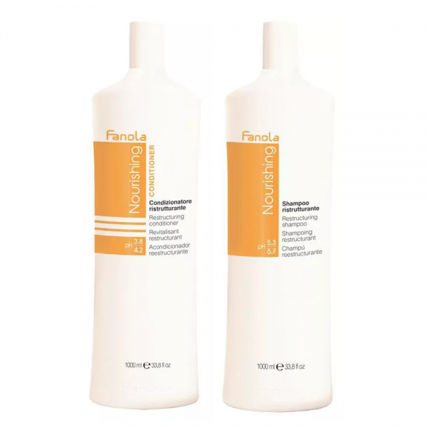 Fanola Nourishing Restructuring, zestaw XL odbudowujący włosy zniszczone, szampon + odżywka
