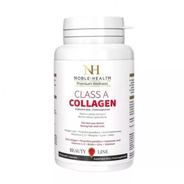 Noble Health Class A Collagen naturalny kolagen rybi suplement diety 90 kapsułek