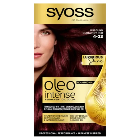 Syoss, Oleo Intense farba do włosów trwale koloryzująca z olejkami 4-23 Burgundowa Czerwień
