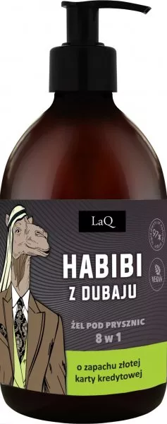 LaQ Habibi, czarny mat, żel pod prysznic, 500ml