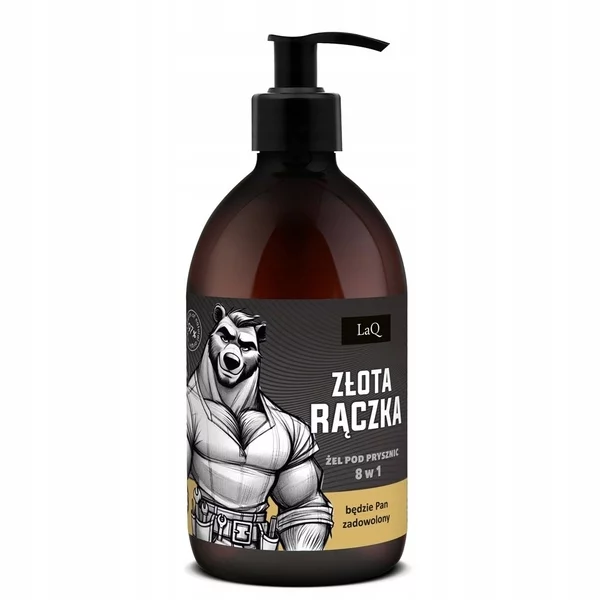 LaQ Złota rączka, żel pod prysznic 8w1 czarny mat, 500ml