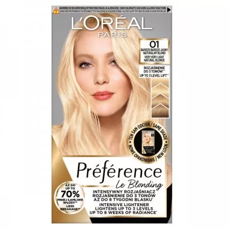 L'Oreal Paris Preference Le Blonding farba do włosów 01 Bardzo Bardzo Jasny Naturalny Blond