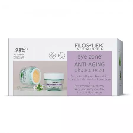 Floslek Eye Zone zestaw żel do powiek i pod oczy 10g + przeciwzmarszczkowy krem pod oczy 15ml