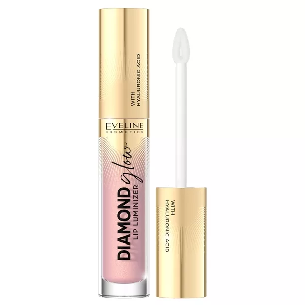 Eveline Diamond Glow Lip Luminizer, błyszczyk z kwasem hialuronowym, 03, 4ml