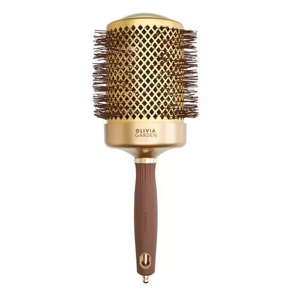 Olivia Garden Expert Blowout Shine, szczotka do modelowania włosów, Wavy Bristles Gold&Brown 80mm