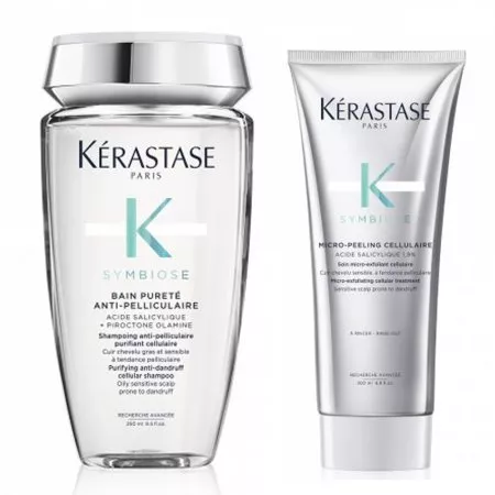 Kerastase Symbiose, zestaw przeciwłupieżowy, kąpiel + peeling, 250ml + 200ml