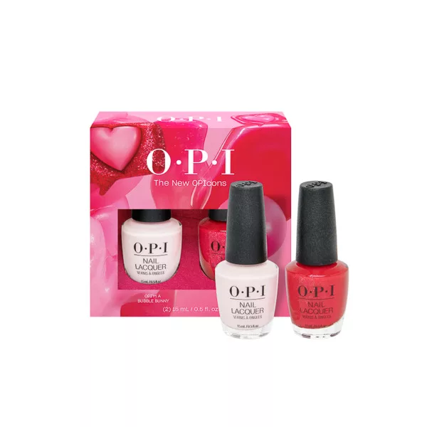 OPI Nail Lacquer OPIcons, zestaw klasycznych lakierów do paznokci, bun & apl, 2x15ml