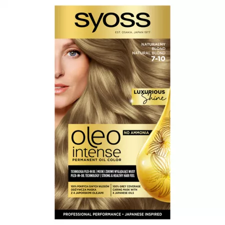 Syoss, Oleo Intense farba do włosów trwale koloryzująca z olejkami 7-10 Naturalny Blond