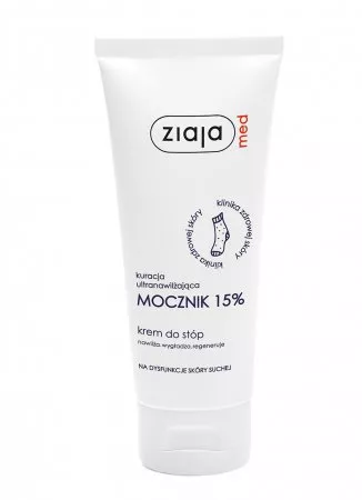 Ziaja Med Kuracja Ultranawilżająca Mocznik, 15% krem do stóp, 100ml