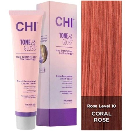CHI Tone & Gloss, toner do włosów, Coral Rose, 85g