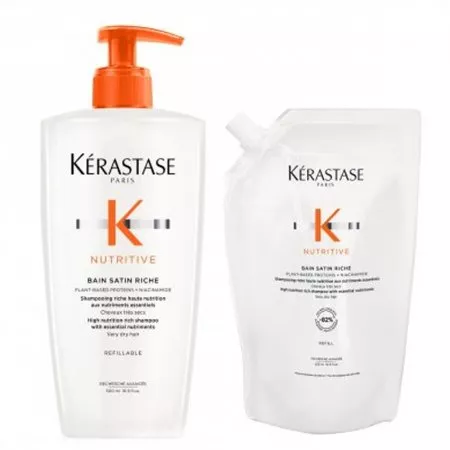 Kerastase Nutritive Riche, zestaw kąpiel wzbogacona, 500ml + refill 500ml