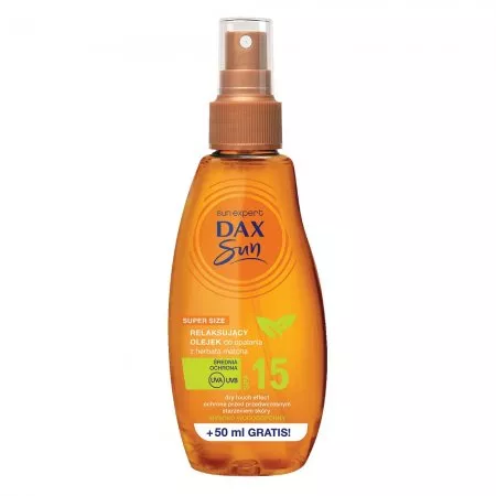 Dax Sun Relaksujący olejek do opalania z herbatą matcha SPF15 200ml