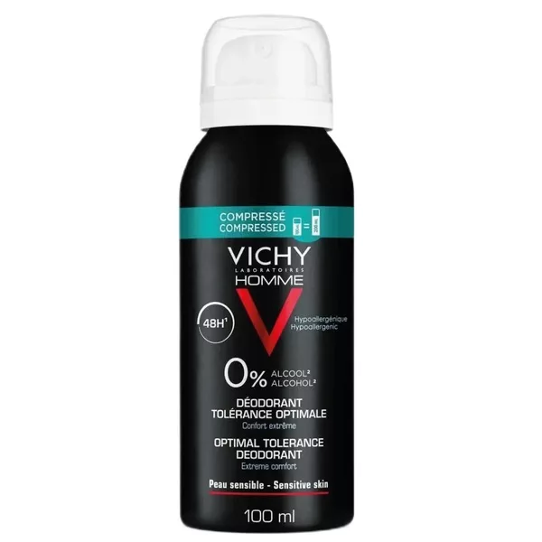 Vichy Homme Optimal Tolerance 48H dezodorant w sprayu dla mężczyzn 100ml (M)