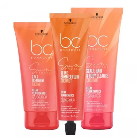 Schwarzkopf BC Sun Protect, zestaw chroniący włosy przed słońcem, 200ml + 100ml + 150ml