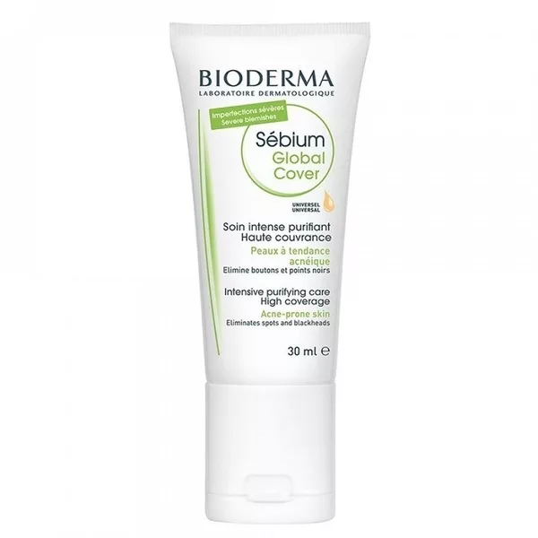 Bioderma Sebium Global Cover Intensive Purifying Care krem koloryzujący przeciwtrądzikowy do twarzy 30ml