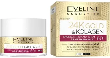Eveline Gold & Ceramidy 60+, silnie naprawczy krem do twarzy, 50ml