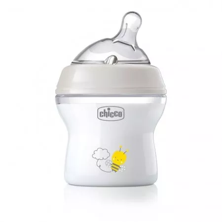 Chicco NaturalFeeling butelka plastikowa ze smoczkiem silikonowym przepływ wolny dla dzieci 0m+ 150ml
