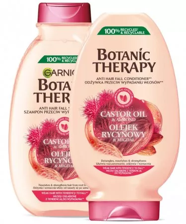 Garnier Botanic Therapy, wzmacniający zestaw do włosów, Olejek rycynowy & Migdał, odżywka + szampon