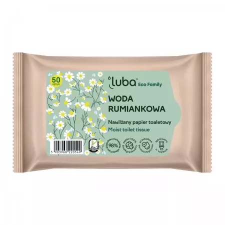 Luba Eco Family nawilżany papier toaletowy z Wodą Rumiankową 50szt.