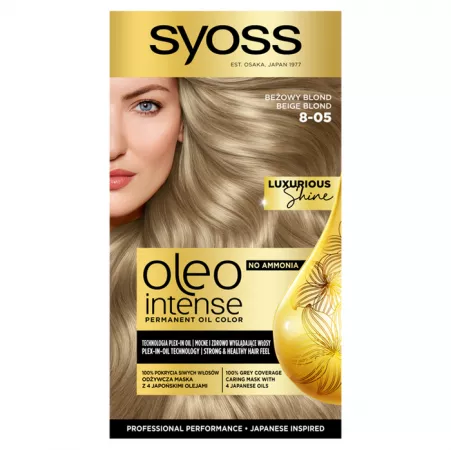 Syoss Oleo Intense farba do włosów trwale koloryzująca z olejkami 8-05 Beżowy Blond
