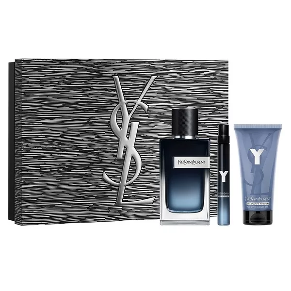 Yves Saint Laurent Y Pour Homme zestaw woda perfumowana spray 60ml + żel pod prysznic 50ml + miniatura wody perfumowanej spray 10ml (M)
