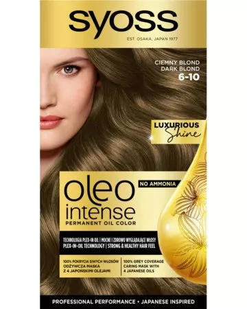 Syoss, Oleo Intense farba do włosów trwale koloryzująca z olejkami 6-10 Ciemny Blond