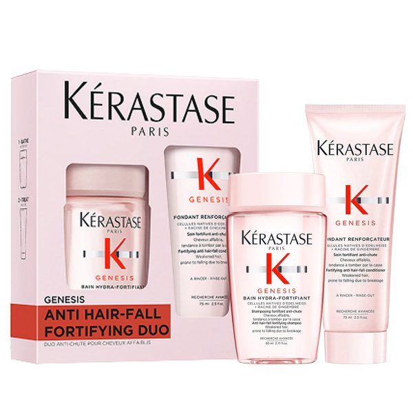 Kerastase Genesis Duo, zestaw zapobiegający utracie gęstości włosów, szampon 80ml + odżywka 75ml, travel size