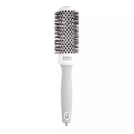 Olivia Garden Expert Blowout Shine, szczotka do modelowania i suszenia włosów, White&Grey 35mm