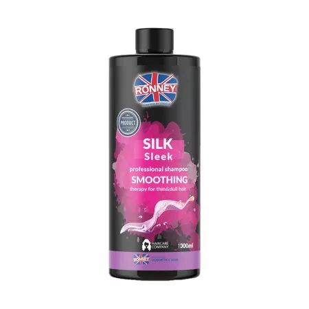 Ronney Professional Shampoo Smoothing Silk Sleek, Szampon wygładzający do włosów cienkich i matowych 1000ml