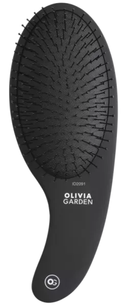 Olivia Garden Expert Care Curve, szczotka do rozczesywania włosów, Nylon Bristles Matt Black