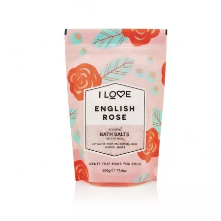 I Love Scented Bath Salts kojąco-relaksująca sól do kąpieli English Rose 500g