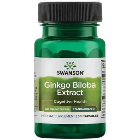 Swanson Ginkgo Biloba ekstrakt 60mg 30 kaps