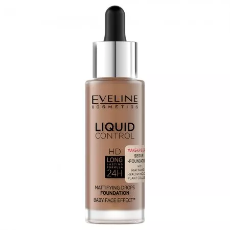 Eveline Cosmetics Liquid Control HD matujący podkład do twarzy z niacynamidem 065 Toffee 32ml
