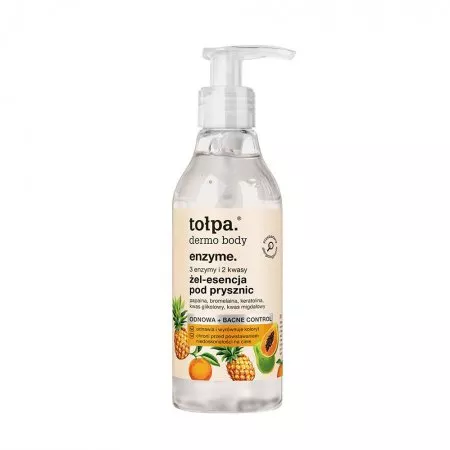 Tołpa Dermo Body Enzyme, 3 enzymy i 2 kwasy żel - esencja pod prysznic, 195ml