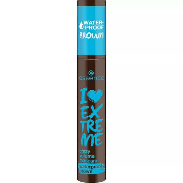 Essence I Love Extreme Crazy Volume Mascara Waterproof Brown, wodoodporny tusz do rzęs, 01, 12ml