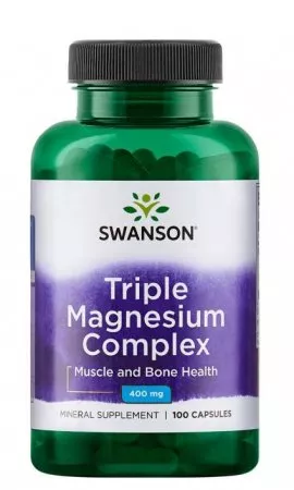 Swanson, triple magnesium complex, 100 kapsułek