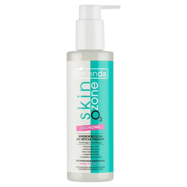 Bielenda Skin o3 zone, ozonowa mikroemulsja do mycia twarzy dotleniająco-nawilżająca, 195ml